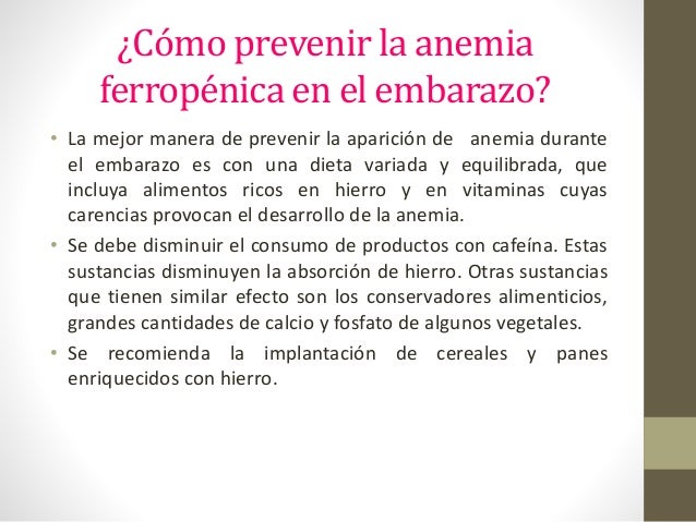 Anemia Ferropenica Durante El Embarazo