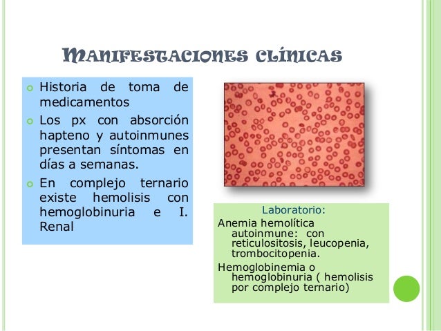 Anemia hemolitica pr farmacos