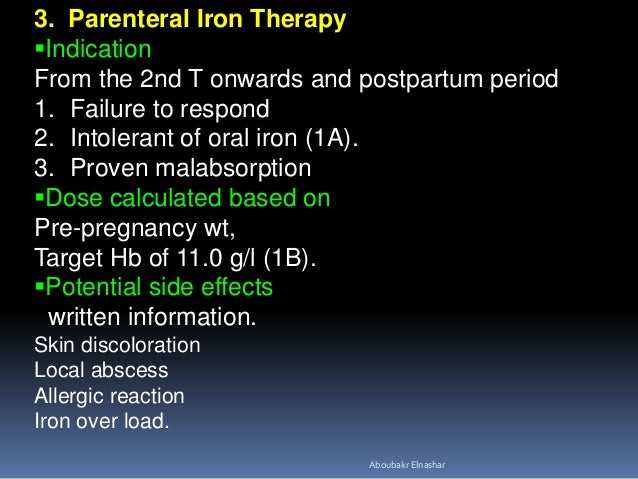 Iron deficiency anaemia in pregnancy