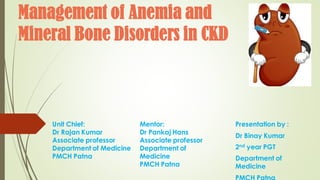 Management of Anemia in ckd and mineral bone diseases | PDF