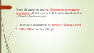 Management of Anemia in ckd and mineral bone diseases | PDF