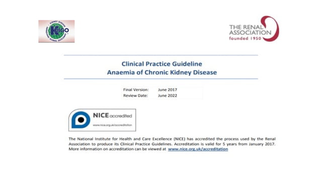 Anemia in CKD Treatment Guidelines kdigo | PPTX | Blood Disorders ...