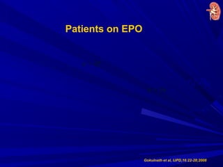n = 56
n = 45
Patients on EPO
n = 56
n = 45
n = 56
Gokulnath et al, IJPD,16:22-28;2008
 