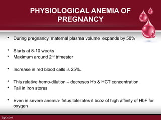 Anemia in pregnancy - pathophysiology and diagnosis | PPTX