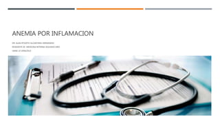 ANEMIA POR INFLAMACION
DR. ALAN RYSZETH ALCANTARA HERNANDEZ
RESIDENTE DE MEDICINA INTERNA SEGUNDO AÑO
UMAE 14 VERACRUZ
 