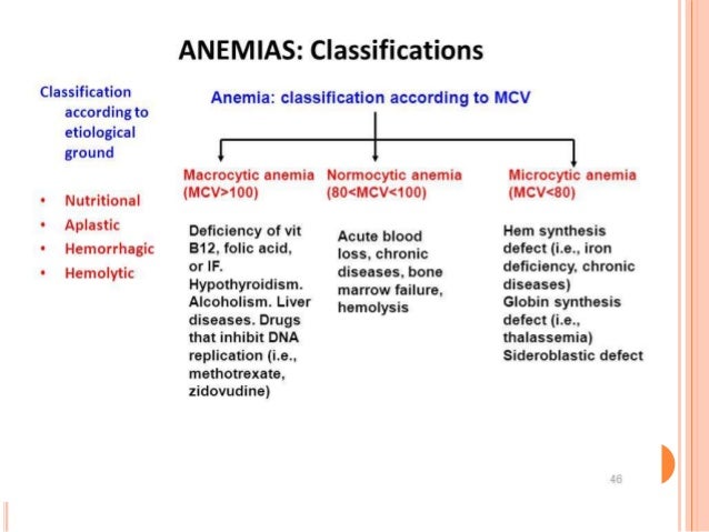 Different Anemias Chart