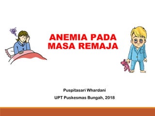 ANEMIA PADA
MASA REMAJA
Puspitasari Whardani
UPT Puskesmas Bungah, 2018
 