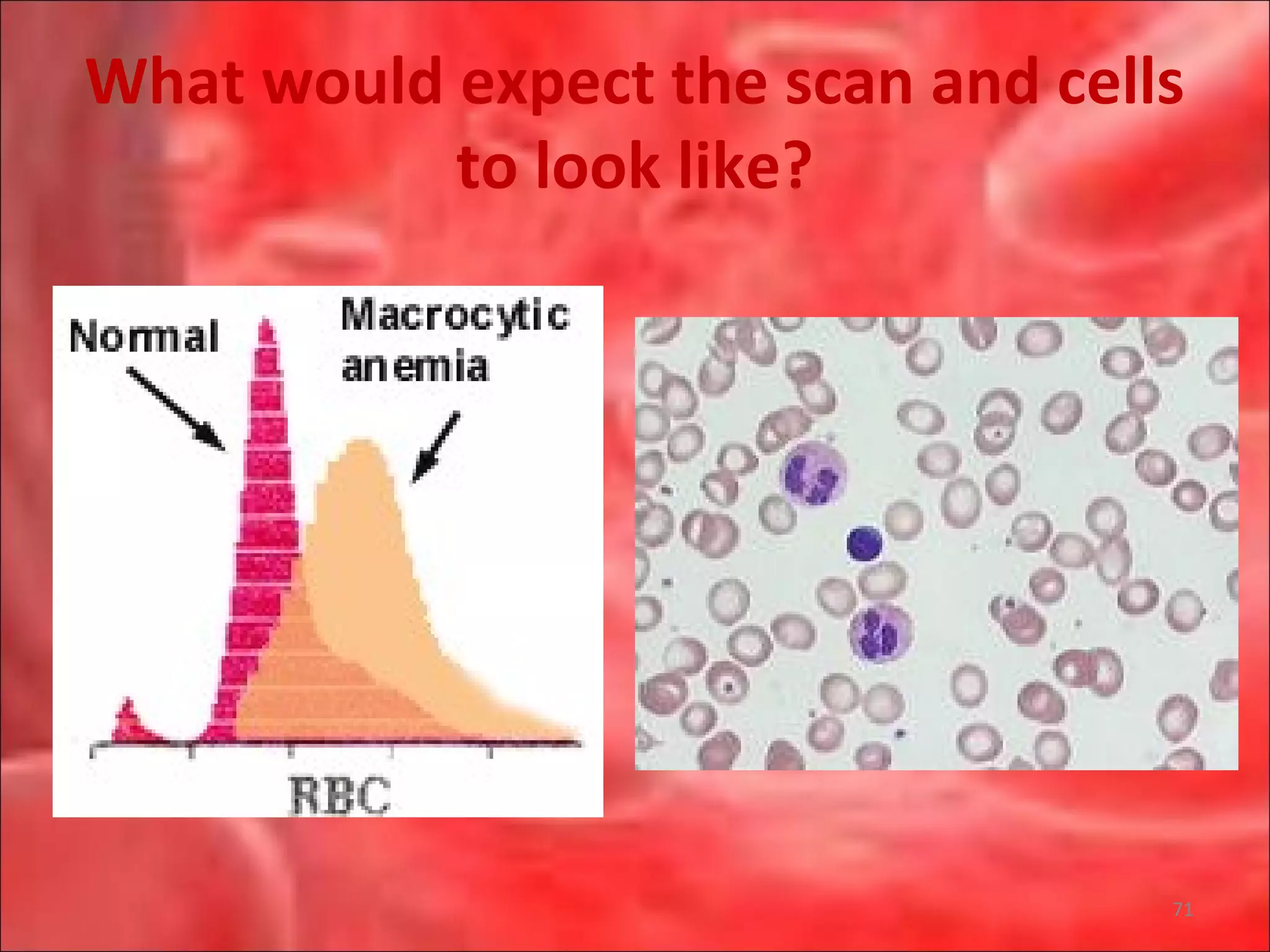 What would expect the scan and cells
to look like?
71
 