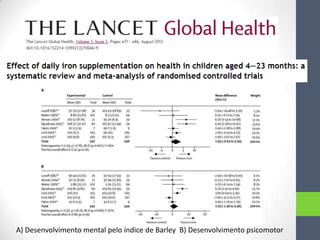 A) Desenvolvimento mental pelo índice de Barley B) Desenvolvimento psicomotor

 