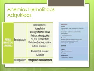 Anemias Hemolíticas
Adquiridas
 