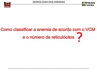 SEMIOLOGIA DAS ANEMIAS
?
 