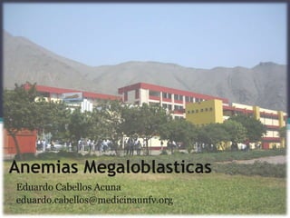 Anemias Megaloblasticas
Eduardo Cabellos Acuna
eduardo.cabellos@medicinaunfv.org
 