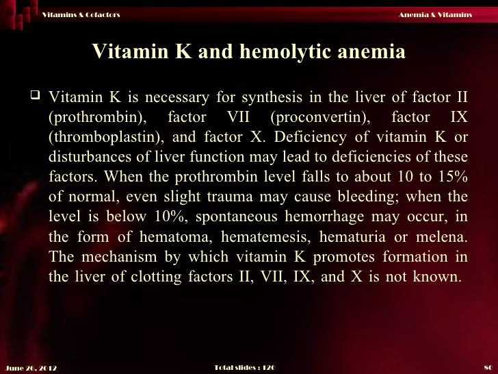 Anemia & vitamins