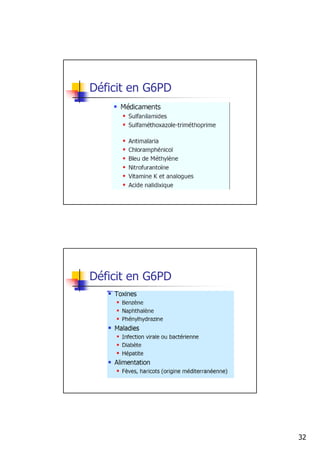 Déficit en G6PD




Déficit en G6PD




                  32
 