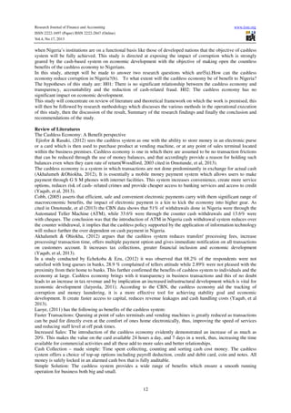 An empirical analysis of the benefits of cashless economy on nigeria’s ...