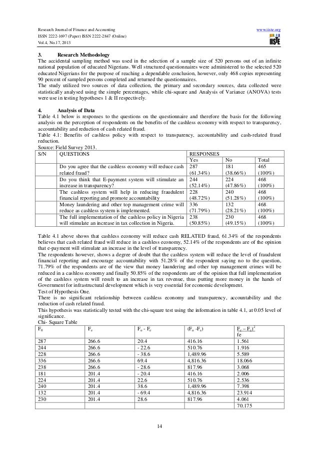 An Empirical Analysis Of The Benefits Of Cashless Economy On Nigeria 