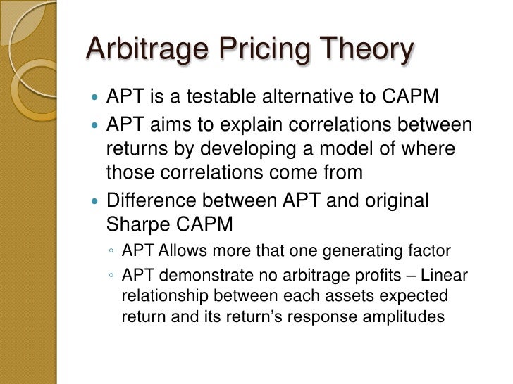 arbitrage pricing theory stock market