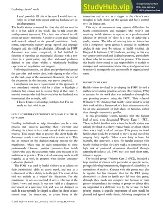 Health Visitor Reflection Example An Empowerment Approach To Needs Assessment In Health Visiting Practice ...