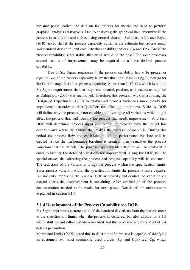 Master thesis six sigma