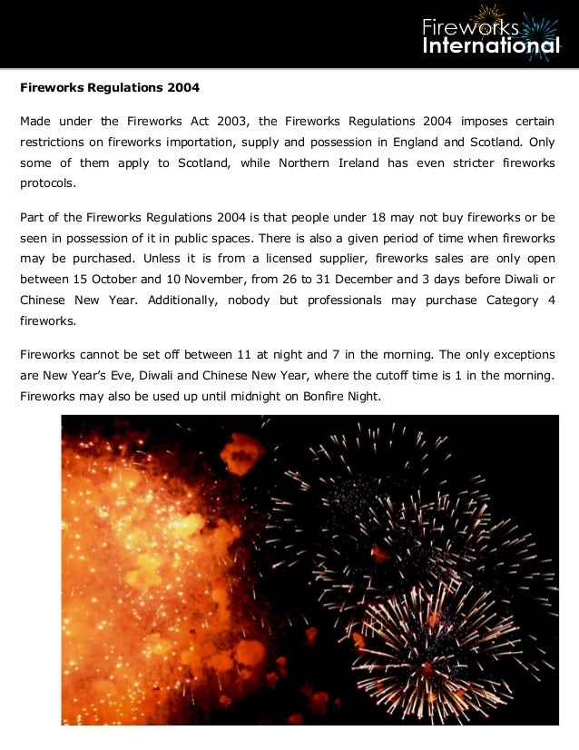 An Explanation of Fireworks Laws and Regulations in the UK