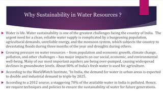 Sustainable Water Resources in India | PPTX
