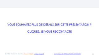 VOUS SOUHAITEZ PLUS DE DÉTAILS SUR CETTE PRÉSENTATION ?
CLIQUEZ, JE VOUS RECONTACTE
28© ANEO – Tous droits réservés Je veux plus de détails sur cette présentation- Vincent HOLLEY : vholley@aneo.fr
 