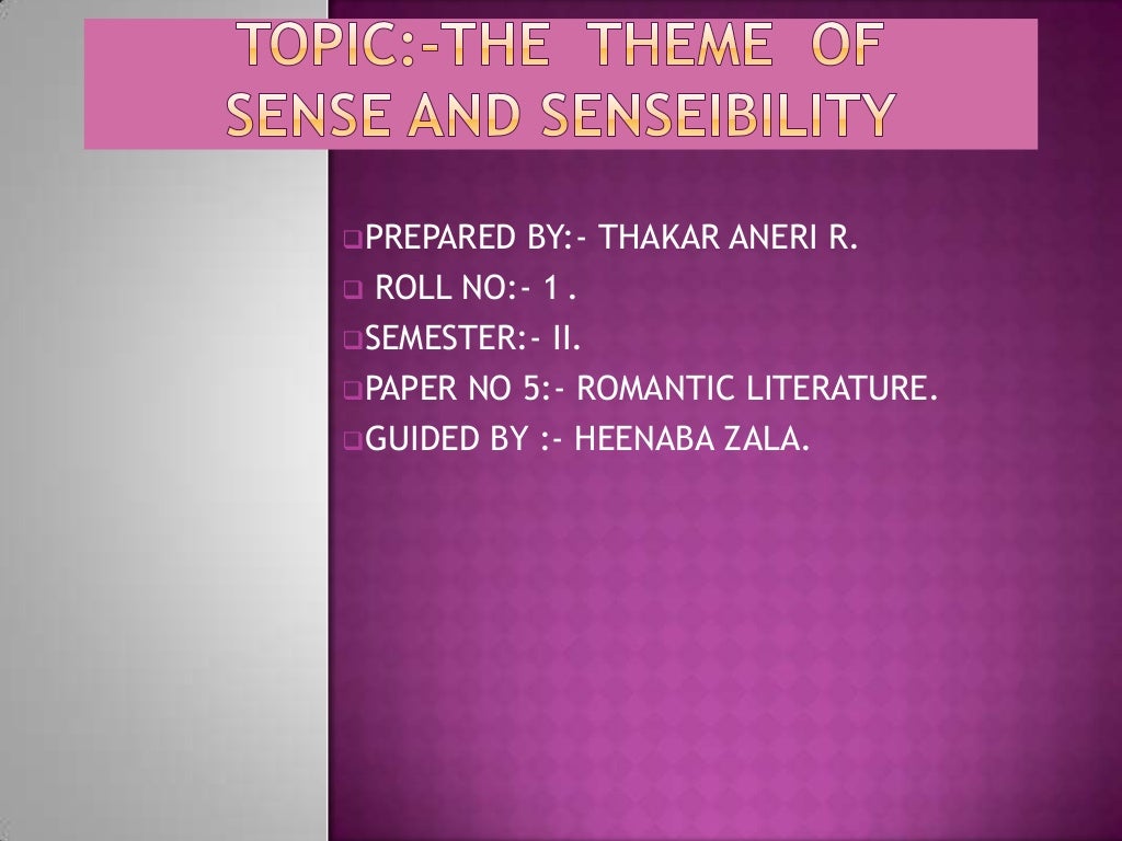 theme of sense and sensibility
