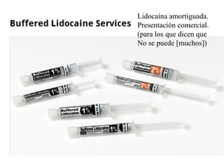 Lidocaína amortiguada.
Presentación comercial.
(para los que dicen que
No se puede [muchos])
 