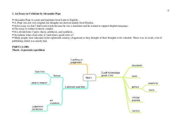 Analysis of an essay on criticism alexander pope