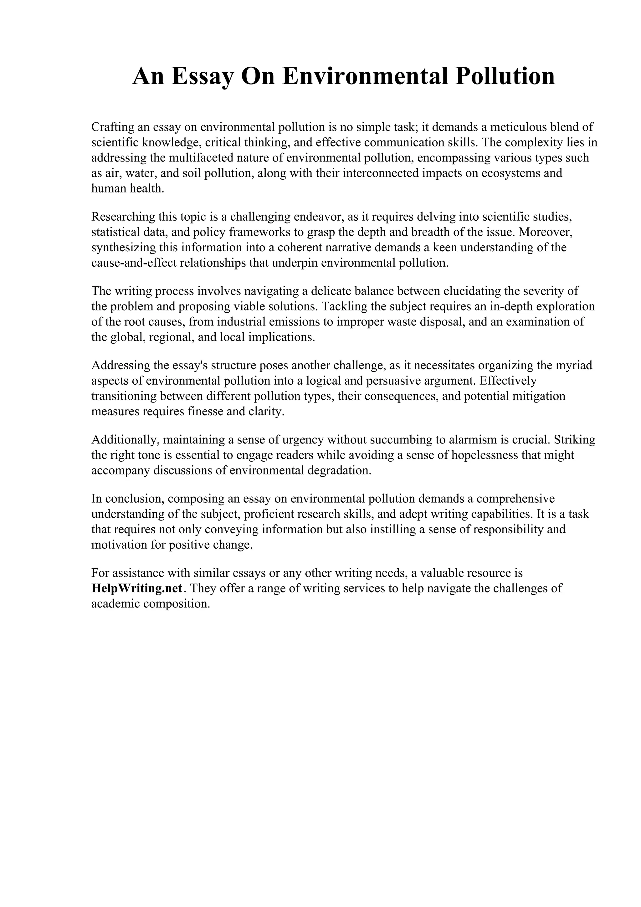 An Essay On Environmental Pollution.pdf