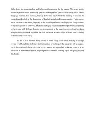 an essay on study skills study skills essay
