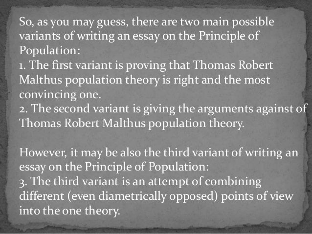 An Essay On The Principle Of Population Thesis Statement For Education Essay also Research Proposal Essay English Debate Essay