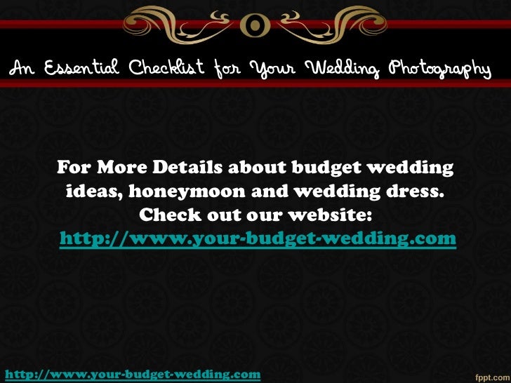 an essential checklist for your wedding photography