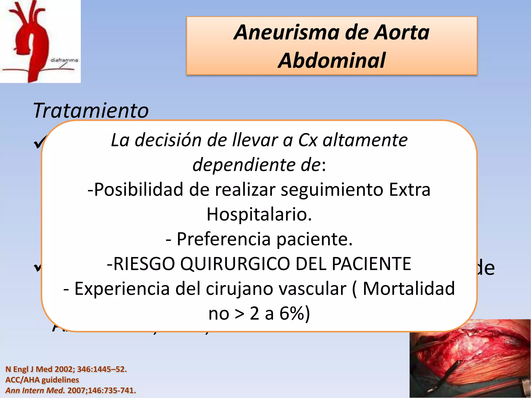 Anestesia aneurisma de aorta abdominal | PPTX