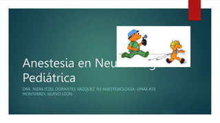 Anestesia en Neurocirugía
Pediátrica
DRA. NIDIA ITZEL DORANTES VÁZQUEZ. R3 ANESTESIOLOGÍA. UMAE #25
MONTERREY, NUEVO LEÓN
 