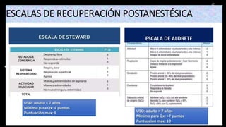Despertar anestésico y recuperación
 