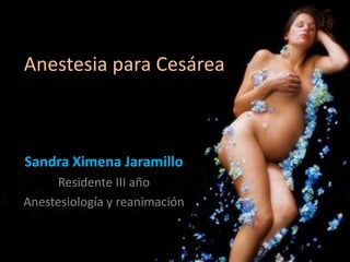 Anestesia para Cesárea Sandra Ximena Jaramillo Residente III año Anestesiología y reanimación 
