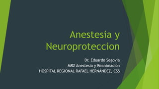 Anestesia y
Neuroproteccion
Dr. Eduardo Segovia
MR2 Anestesia y Reanimación
HOSPITAL REGIONAL RAFAEL HERNÁNDEZ, CSS
 