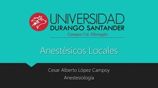 Anestésicos Locales
Cesar Alberto López Campoy
Anestesiología
 