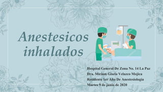 Anestesicos
inhalados
Hospital General De Zona No. 14 La Paz
Dra. Miriam Gisela Velazco Mojica
Residente 1er Año De Anestesiología
Martes 9 de junio de 2020
 
