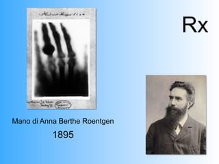 Rx



Mano di Anna Berthe Roentgen
           1895
 