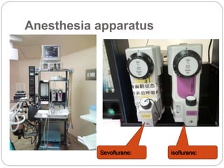 Anesthesia apparatus
Sevoflurane: isoflurane:
 