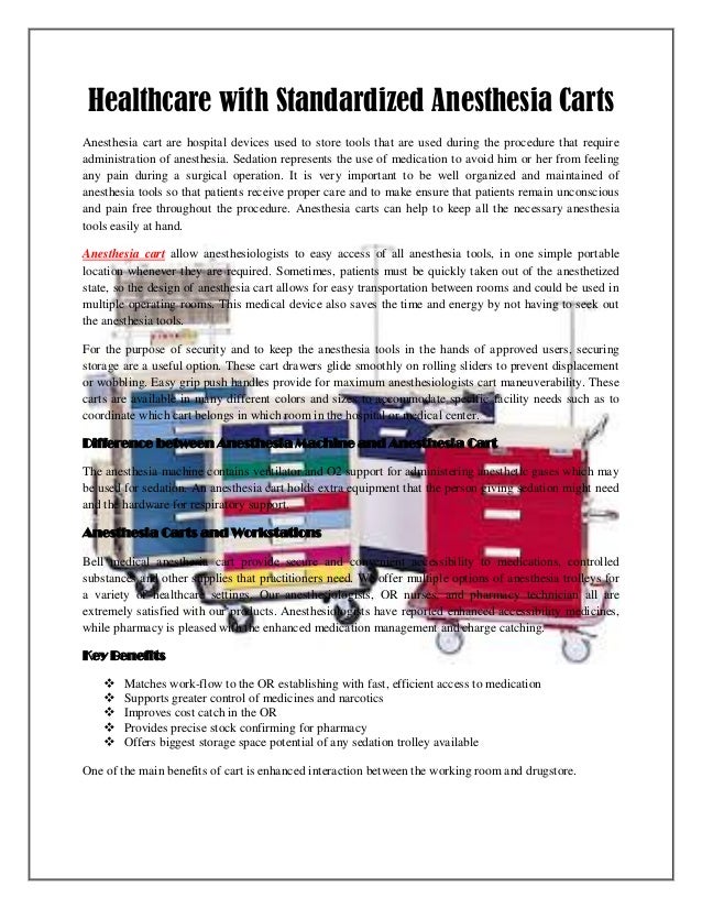 Anesthesia cart