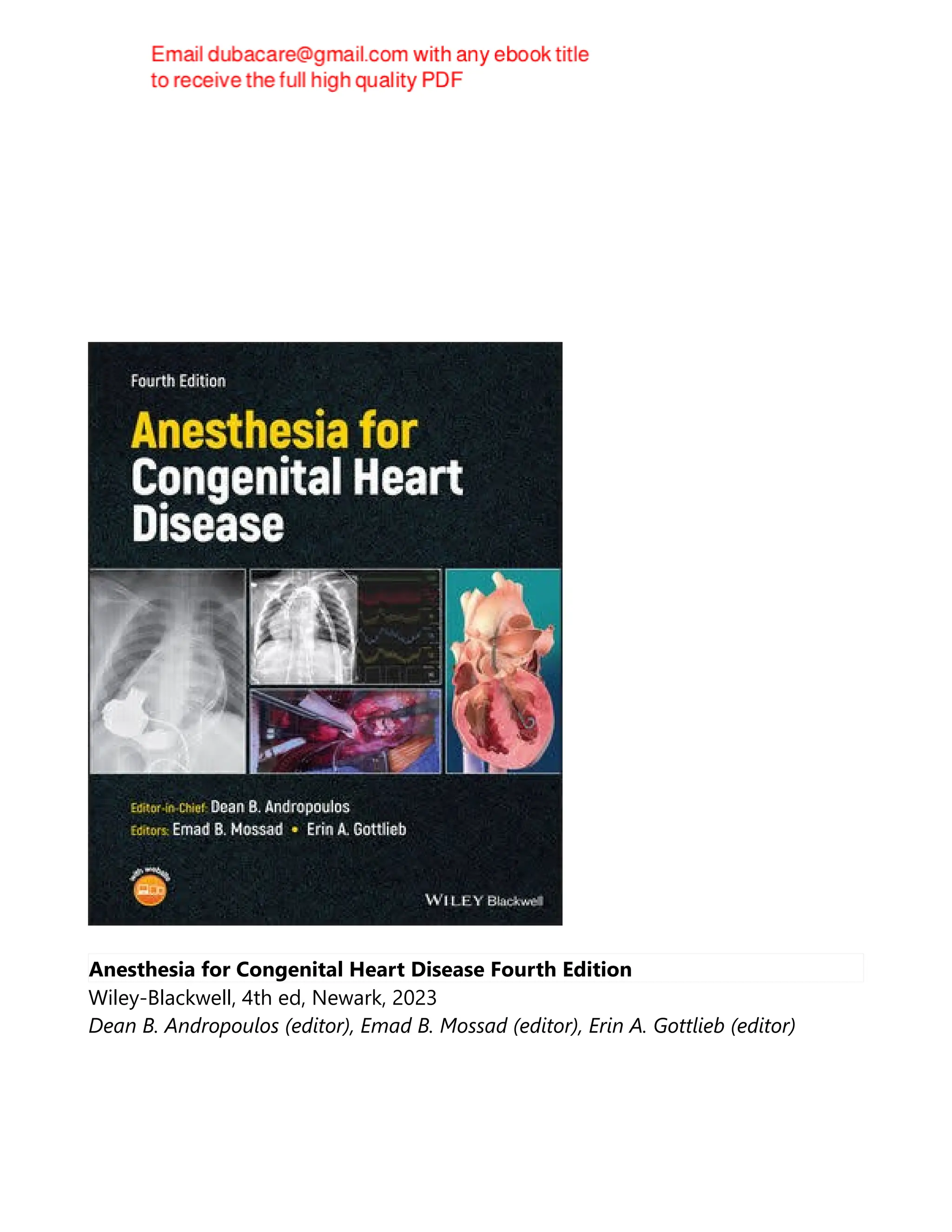 Anesthesia for Congenital Heart Disease 4th Edition Dean