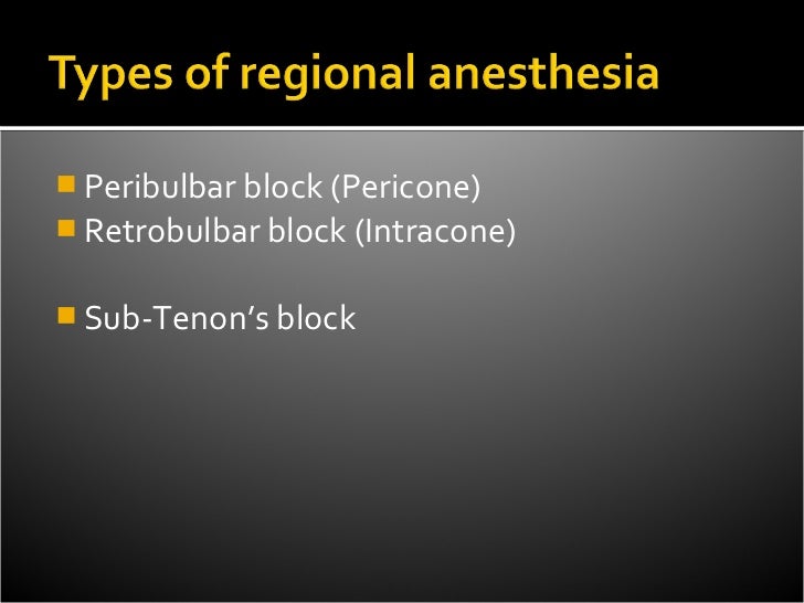 Anesthesia for Ophthalmic sx edit