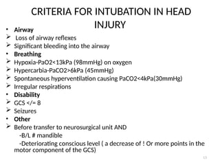 Head Injury Pao2 anesthesia for TBI by dr nayak.ppt