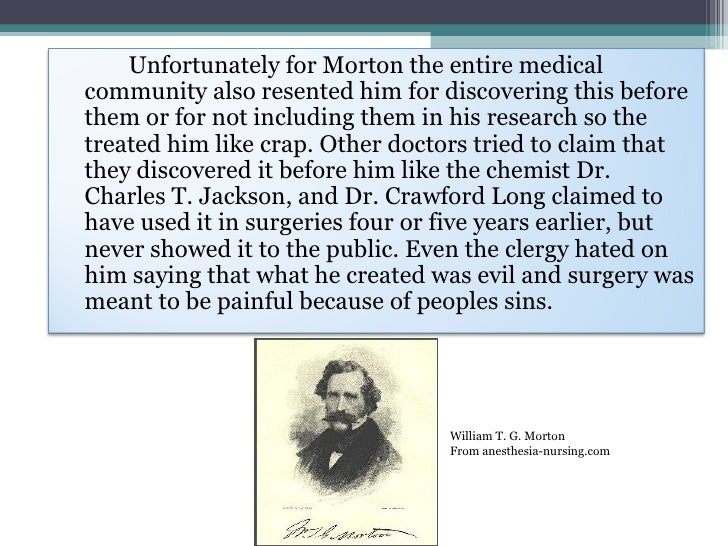 Anesthesia History of Ether