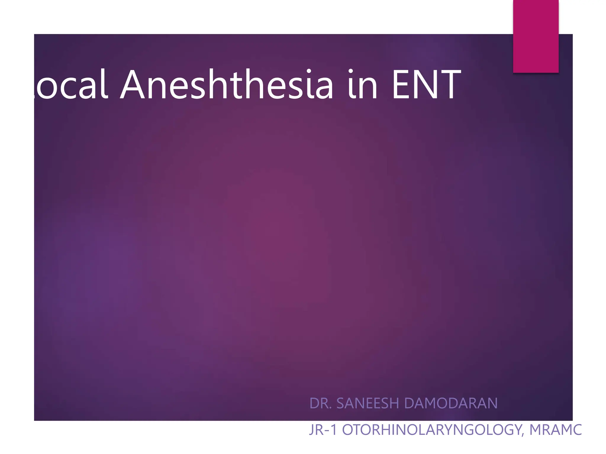 Anesthesia in ENT.pptx