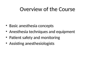 Comprehensive Introduction to Anesthesia Techniques and Equipment for ...