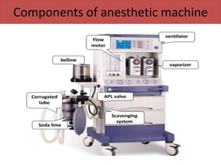 Components of anesthetic machine
 